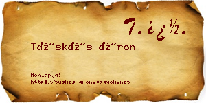 Tüskés Áron névjegykártya
